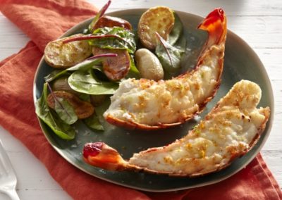 Lobsters roasted in citrus butter
